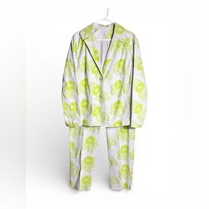 NWT Coldwater Creek White & Lime Green Blazer Size 16